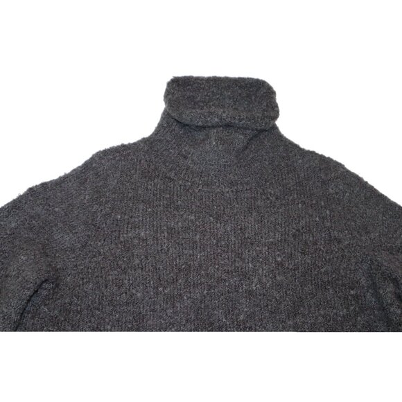Michael Michael Kors Gray Bouclé Turtleneck Sweater L Minimalist Cozy Chic - Picture 4 of 9